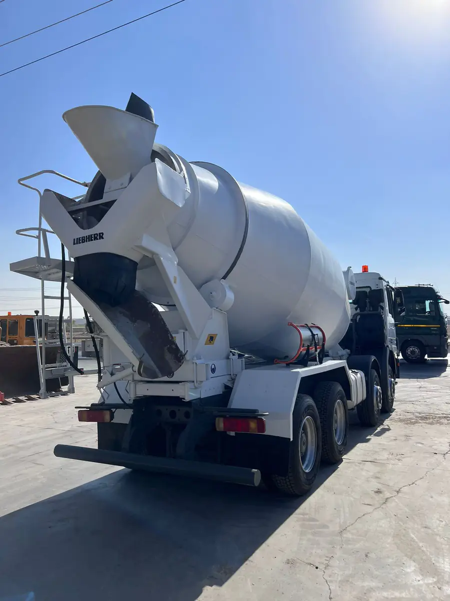 Liebherr truck mixer under a blue sky